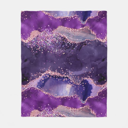 Couverture Polaire Purple Glittery Agate Texture (Devant)