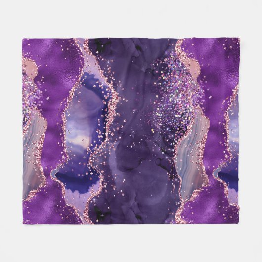 Couverture Polaire Purple Glittery Agate Texture (Devant (Horizontal))