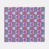 Couverture Polaire Purple Green and Red Checked Heart Pattern (Devant (Horizontal))