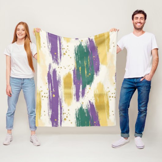 Couverture Polaire Purple Green Gold Carnival Mardi Gras (En situation)