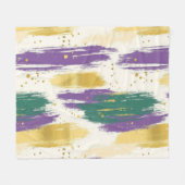 Couverture Polaire Purple Green Gold Carnival Mardi Gras (Devant (Horizontal))