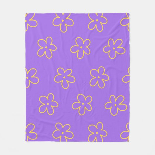 Couverture Polaire Purple Jaune Tropical Floral Botanique Été (Devant)