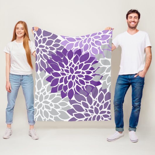 Couverture Polaire Purple Lavande Abstraite Florale (En situation)