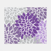 Couverture Polaire Purple Lavande Abstraite Florale (Devant (Horizontal))