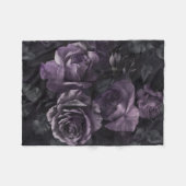 Couverture Polaire Purple Lavender Moody Rose Floral Goth (Devant (Horizontal))