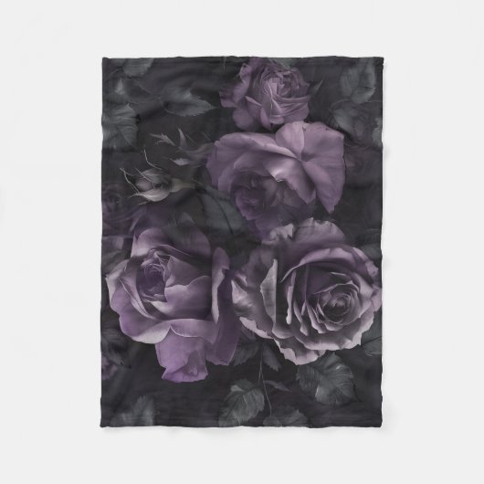 Couverture Polaire Purple Lavender Moody Rose Floral Goth (Devant)