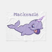 Couverture Polaire Purple Narwhal | Lilac Magique Mer Unicorne Person (Devant (Horizontal))