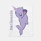 Couverture Polaire Purple Narwhal | Lilac Magique Mer Unicorne Person (Devant)