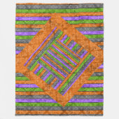 COUVERTURE POLAIRE PURPLE ORANGE BLACK GREEN HALLOWEEN STRIPES (Devant)