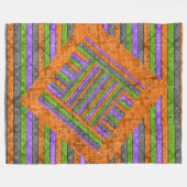 COUVERTURE POLAIRE PURPLE ORANGE BLACK GREEN HALLOWEEN STRIPES (Devant (Horizontal))