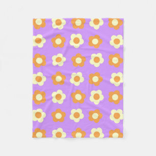 Couverture Polaire Purple Orange Tropical Floral Botanique Été