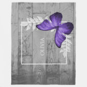 Couverture Polaire Purple Papillon Rustique Personnalisé (Devant)