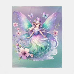 Couverture Polaire Purple Papillon Vert Fée Princesse Filles