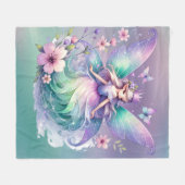 Couverture Polaire Purple Papillon Vert Fée Princesse Filles (Devant (Horizontal))