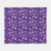 Couverture Polaire Purple Pink and Yellow Daisy Floral Pattern (Devant (Horizontal))