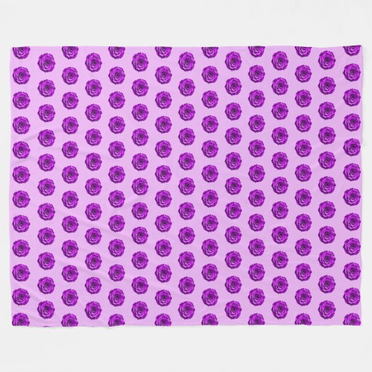 Couverture Polaire Purple Rose Flower Seamless Pattern on (Devant (Horizontal))