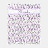 Couverture Polaire Purple Sage Green Lavender Custom Name (Devant)