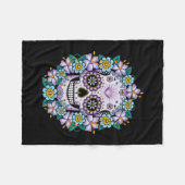 Couverture Polaire Purple Sugar Skull (Devant (Horizontal))