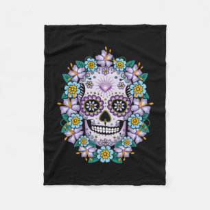 Couverture Polaire Purple Sugar Skull