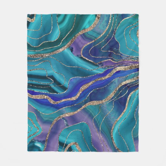 Couverture Polaire Purple Turquoise Galaxy Nebula Agate No. 1 Parties (Devant)