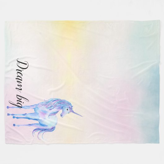 Couverture Polaire Purple Unicorne Aqua Rose Yellow Tie Dye (Devant (Horizontal))