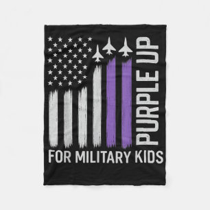 Couverture Polaire Purple Up For Military Kids Drapeau Usa Military C