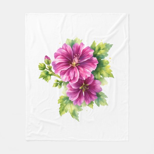 Couverture Polaire Purple Watercolor Flower Illustration  (Devant)