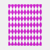 Couverture Polaire Purple White Harlequin Diamonds Checkers Design  (Devant)