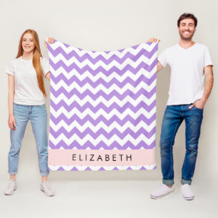 Couverture Polaire Purple Zigzag, Purple Chevron, Votre Nom