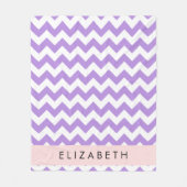 Couverture Polaire Purple Zigzag, Purple Chevron, Votre Nom (Devant)