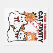 Couverture Polaire Purr-anormal Cat Cat mignonne Halloween Conception (Devant (Horizontal))