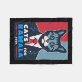 Couverture Polaire Purrfect Cats For Kamala Harris 2024 Président (Devant (Horizontal))