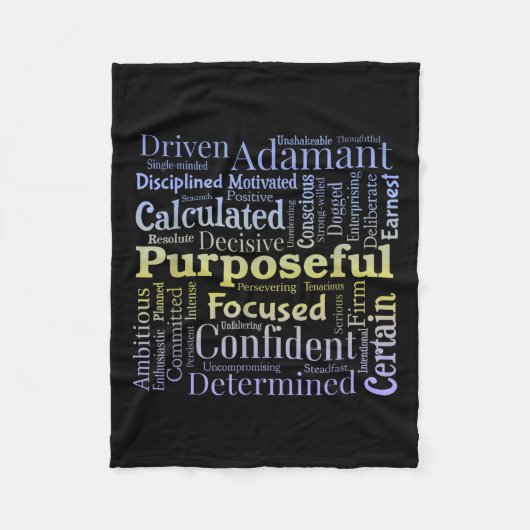 Couverture Polaire Purseful Word Cloud Art Achiever Motivation Insrat (Devant)