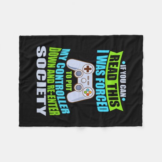 Couverture Polaire Put Controller Down Re-enter Society Funny Gamer P (Devant (Horizontal))