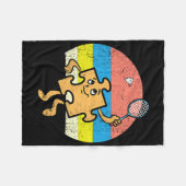 Couverture Polaire Puzzle Badminton Joueur Sensibilisation sur l'auti (Devant (Horizontal))