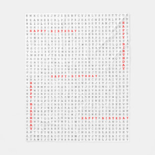 Couverture Polaire Puzzle de recherche de mot de joyeux anniversaire
