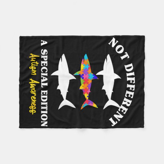 Couverture Polaire Puzzle Shark Autisme Sensibilisation Autiste Autis (Devant (Horizontal))