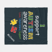 Couverture Polaire Puzzles de Sensibilisations sur l'autisme de prise (Devant (Horizontal))