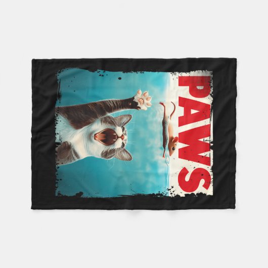 Couverture Polaire Pws Chat Souris Parodie Chat Requin Chasse Souris (Devant (Horizontal))