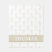 Couverture Polaire Pyrenees grande personnalisée Rose & Blanc (Devant)