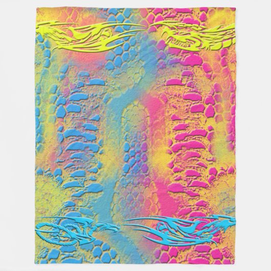 Couverture Polaire PYTHON - moderne fractale décorative - (Devant)