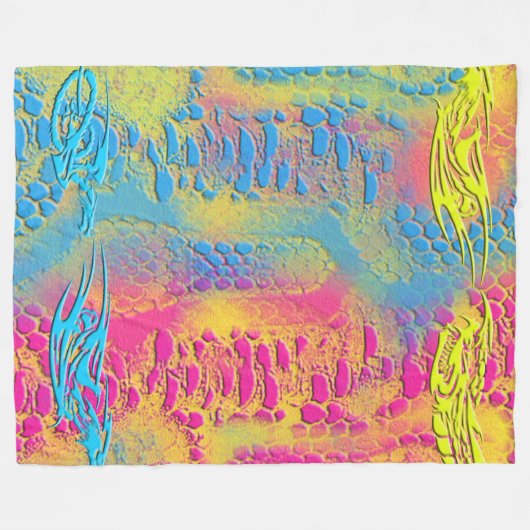 Couverture Polaire PYTHON - moderne fractale décorative - (Devant (Horizontal))