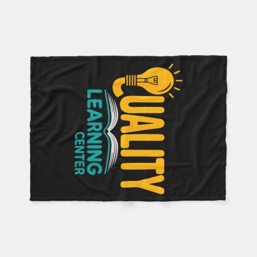 Couverture Polaire Quality Learning Center Funny School Quote  (Devant (Horizontal))