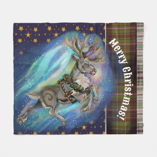 Couverture Polaire Quand Reindeer vole (Devant (Horizontal))