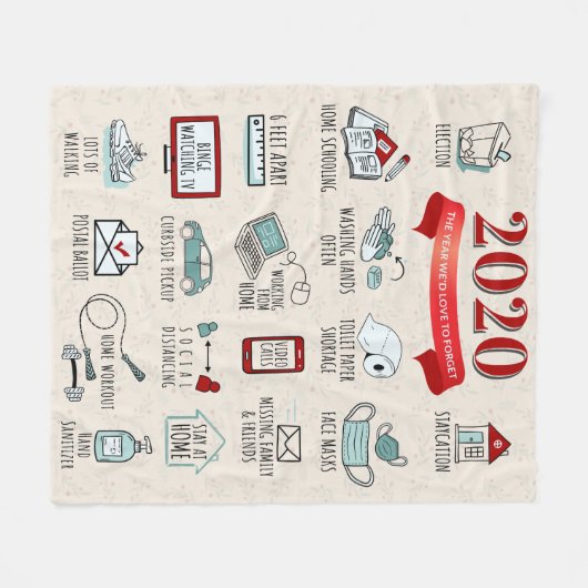 Couverture Polaire Quarantine 2020 Commemorative Lockdown Christmas (Devant (Horizontal))