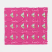 Couverture Polaire Quarantini Cocktail Motif rose Couleurs changeable (Devant (Horizontal))