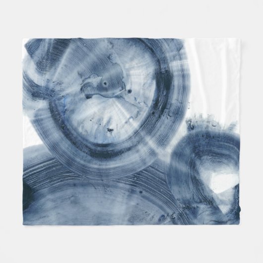 Couverture Polaire Quasars - Cercles bleu encre (Devant (Horizontal))