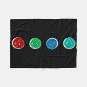 Couverture Polaire Quatre boutons Super Blue Chat Fun Halloween Perso (Devant (Horizontal))