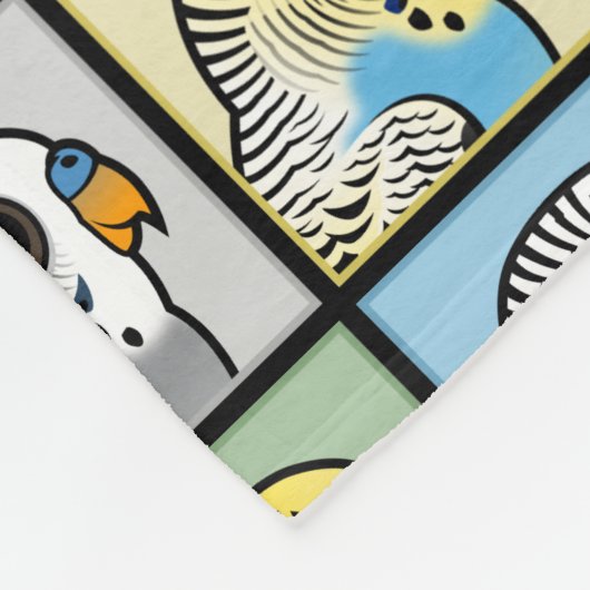 Couverture Polaire Quatre perruches de couleur (Coin)