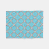 Couverture Polaire Quatrefoil bleu et gris (Devant (Horizontal))